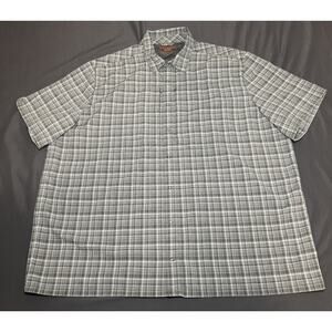 5.11 Tactical Mens 2XL Gray White Plaid Short Sleeve Shirt Snap Button Outdoor